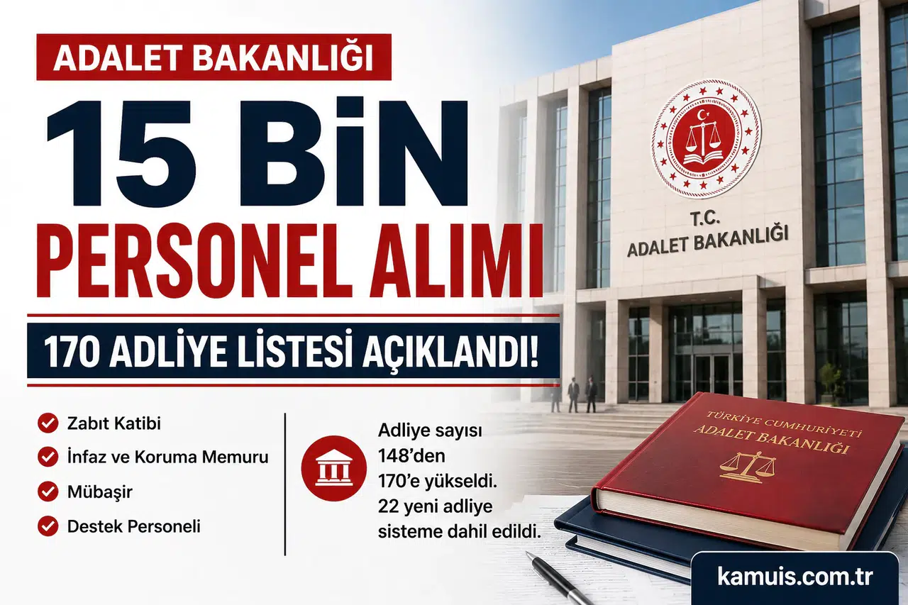 Adalet Bakanlığı 15 Bin Personel Alımı İçin 170 Adliye Listesi