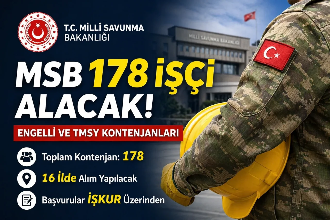 KPSS Şartsız MSB 178 İşçi Alımı Engelli ve Kadroları Şartları Evrak Listesi