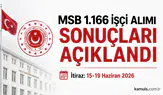 MSB 1.166 Sürekli İşçi Alımı Sonuçları Açıklandı! İtiraz Tarihleri Belli Oldu