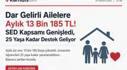 Dar Gelirli Ailelere 13.185 TL Devlet Desteği! SED Yardımı Genişledi, 25 Yaşına Kadar Ödeme