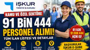 İŞKUR'dan Kamu ve Özel Sektöre 91 Bin 444 Personel ve İşçi Alımı!