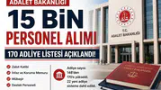 Adalet Bakanlığı 15 Bin Personel Alımı İçin 170 Adliye Listesi