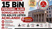 Adalet Bakanlığı 15 Bin Personel Alımı Sonuçları İçin 170 Adliye Listesi Açıklandı!
