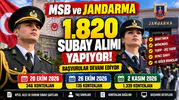 MSB ve Jandarma 1820 Subay Alımı 2026 Başvuru Şartları ve Tarihleri