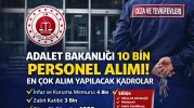 Adalet Bakanlığı 10 Bin Personel Alımı Şartları 2026 Güncel