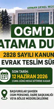 OGM'den 2828 Sayılı Kanun Kapsamında Atama Duyurusu