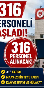 CTE 316 Büro Personeli Alımı Başladı! Cezaevi Kâtibi Kadroları Personel Alımı