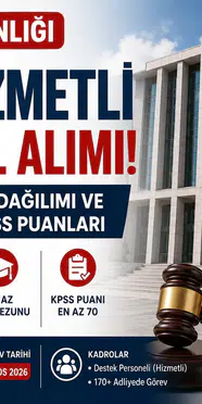 Adalet Bakanlığı 485 Hizmetli Alımı Başladı! İl İl Kontenjan Dağılımı