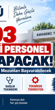 KTÜ 93 Personel Alımı Başladı! Lise, Ön Lisans ve Lisans Mezunları Başvurabilecek