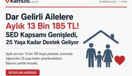 Dar Gelirli Ailelere 13.185 TL Devlet Desteği! SED Yardımı Genişledi, 25 Yaşına Kadar Ödeme