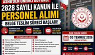 ASHB 2828 Kapsamında Atanmaya Hak Kazananlar İçin Belge Teslim Duyurusu
