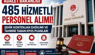Adalet Bakanlığı 485 Hizmetli Alımı Başladı! İl İl Kontenjan Dağılımı