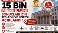 Adalet Bakanlığı 15 Bin Personel Alımı Sonuçları İçin 170 Adliye Listesi Açıklandı!