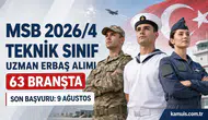 MSB 2026/4 Teknik Sınıf Uzman Erbaş Alımı Başladı 63 Branşta Başvuru Şartları