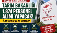 Tarım ve Orman Bakanlığı 1.874 Personel Alımı