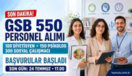 GSB 550 Personel Alımı Başvuruları Başladı KPSS 60 Puanla Başvuru Yapılabilecek