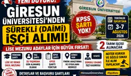 Giresun Üniversitesi KPSS’siz Sürekli İşçi Alımı: Lise Mezunu ve 35 Yaş Şartıyla