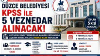 Düzce Belediyesi KPSS ile 5 Veznedar Alımı Yapacak! Başvuru Şartları