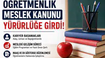 Öğretmenlik Meslek Kanunu Resmen Yürürlükte Öğretmenlik Kariyer Sistemi Yeniden Düzenlendi