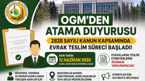 OGM'den 2828 Sayılı Kanun Kapsamında Atama Duyurusu
