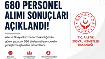 680 Sözleşmeli Personelin Yerleştirme Sonuçları Açıklandı