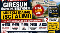 Giresun Üniversitesi KPSS’siz Sürekli İşçi Alımı: Lise Mezunu ve 35 Yaş Şartıyla