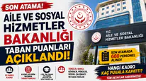 Aile ve Sosyal Hizmetler Bakanlığı Son Atama Taban Puanları Açıklandı