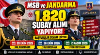 MSB ve Jandarma 1820 Subay Alımı 2026 Başvuru Şartları ve Tarihleri