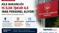 Aile Bakanlığı 15 İlde İŞKUR Üzerinden 1666 Personel Alımı Şartları