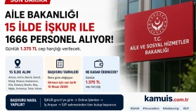 Aile Bakanlığı 15 İlde İŞKUR Üzerinden 1666 Personel Alımı Şartları