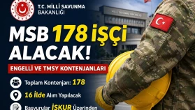 KPSS Şartsız MSB 178 İşçi Alımı Engelli ve Kadroları Şartları Evrak Listesi