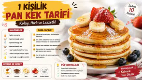 1 Kişilik Pan Kek Tarifi Evde Kolay ve Hızlı
