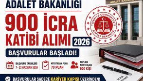 Adalet Bakanlığı 900 İcra Katibi Alımı Başladı! Başvuru Şartları, KPSS Puanı