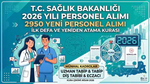 Sağlık Bakanlığı 2950 Personel Alımı 2026 İlk Defa Atama Kurası