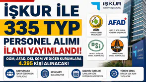 İş-Kur TYP Personel Alımı 2026 OGM, AFAD, DSİ VE KGM Personel Alımları