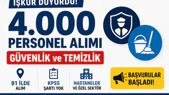 İŞKUR’dan Hastaneler ve Özel Sektöre 4.000 Güvenlik ve Temizlik Personeli Alımı