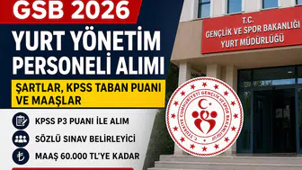 GSB 2026 Yurt Yönetim Personeli Alımı: Şartlar, KPSS Puanı, Mülakat ve Maaşları