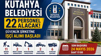 Kütahya Belediyesi 22 İşçi Alımı Yapacak! KPSS Şartı Yok