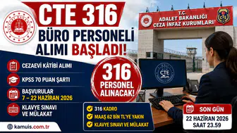 CTE 316 Büro Personeli Alımı Başladı! Cezaevi Kâtibi Kadroları Personel Alımı