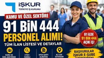 İŞKUR'dan Kamu ve Özel Sektöre 91 Bin 444 Personel ve İşçi Alımı!