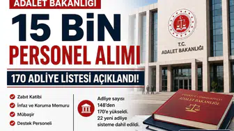 Adalet Bakanlığı 15 Bin Personel Alımı İçin 170 Adliye Listesi