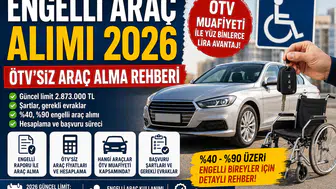 Engelli Araç Alımı 2026 ÖTV'siz Araç Alma Şartları, Limitler, Fiyatlar