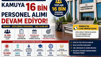Haziran 2026’da Kamuya 16 Bin Personel Alımı Devam Ediyor! İşte Başvurusu Süren İlanlar