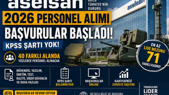 ASELSAN 2026 Personel Alımı Başladı! KPSS Şartsız Onlarca Kadro