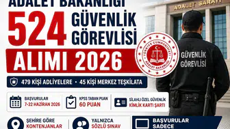 Adalet Bakanlığı 524 Güvenlik Görevlisi Alımı Başladı! Başvuru Şartları