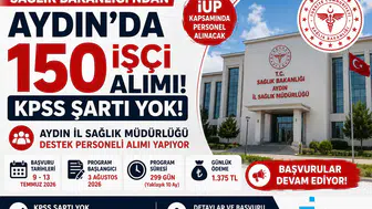 Sağlık Bakanlığı Aydın'da KPSS Şartsız 150 İşçi Alımı Yapacak! Başvurular Devam Ediyor