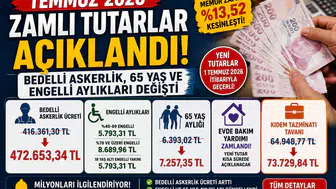 Temmuz Zamları Hesaplara Yansıdı! Bedelli Askerlik, 65 Yaş ve Engelli Aylıkları Değişti