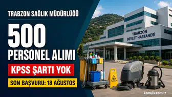 Trabzon Sağlık Müdürlüğü 500 Personel Alımı Yapacak: KPSS Şartı Yok