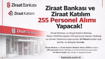 Ziraat Bankası ve Ziraat Katılım 255 Personel Alımı Yapacak! Başvurular