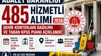 Adalet Bakanlığı 485 Hizmetli Alımı Başladı! İl İl Kontenjanlar, Başvuru Şartları